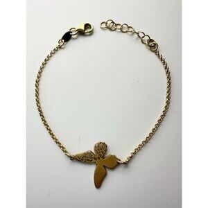 Dyadema Sterling Silver Gold Vermeil Butterfly Charm Bracelet 7.5”